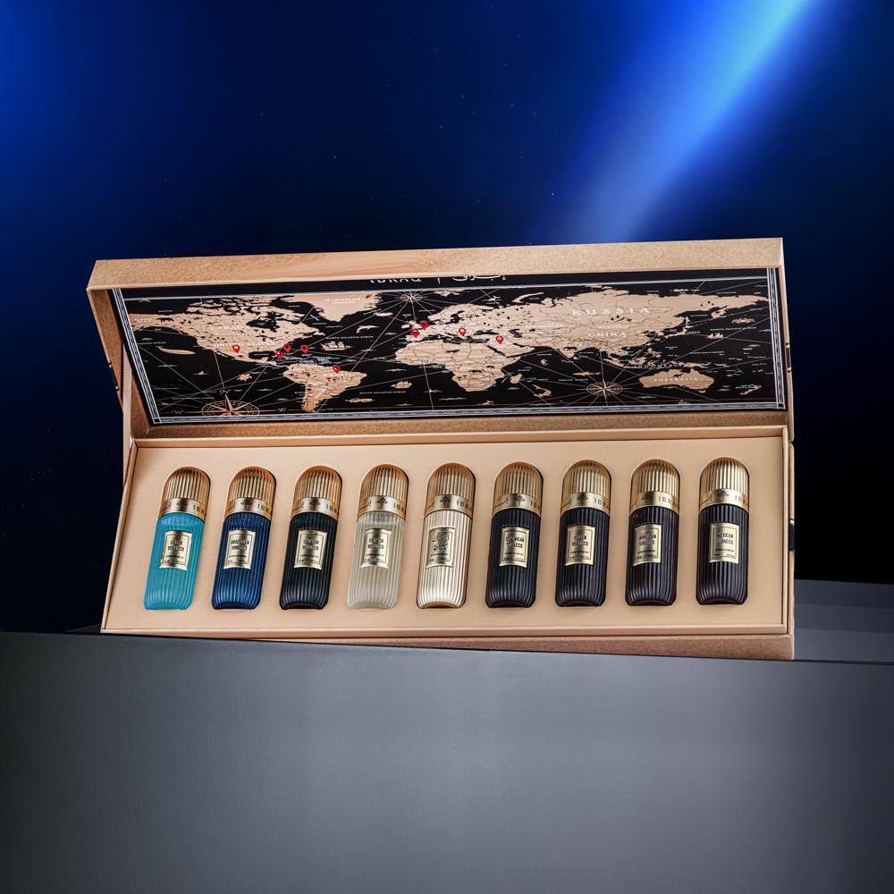For tobacco lovers, this collection is designed to captivate your senses with every whiff! Nine unique fragrances inspired by the finest tobacco from around the world, carefully curated by IBRAQ in an elegant box that matches your refined taste.

The coll